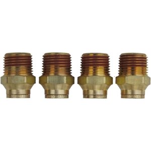 3/8” Brass Push Lock Connecter, DOT Approved, 4 Pack