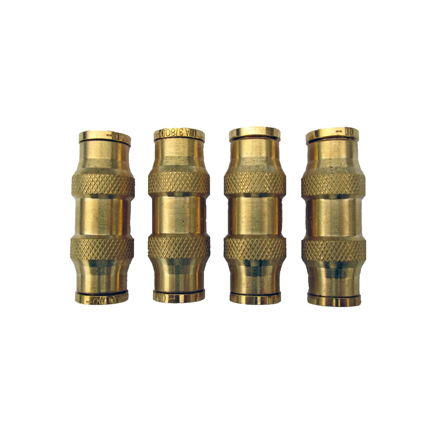 3/8” Brass Push Lock Tube Union, DOT Approved, 4 Pack