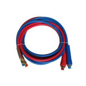 Road Superior Truck Parts 12 ft Heavy Duty Red & Blue Rubber Air Line Hose Assembly with Dura Grips